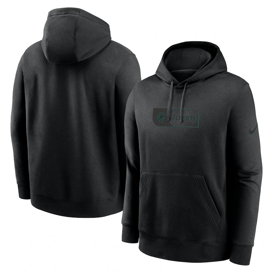 Men miami dolphins black style 3 2024 NFL hoodie